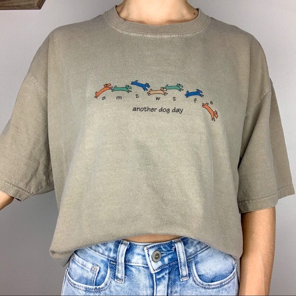 Authentic Pigment Tops - Authentic Pigments Another Dog Day Green T-Shirt